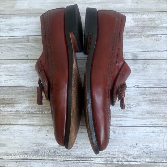 Allen Edmonds Shoes Sz 10.5 C Brown Colfax Wingtip Kiltie Tassel Loafer Leather - Picture 6 of 13